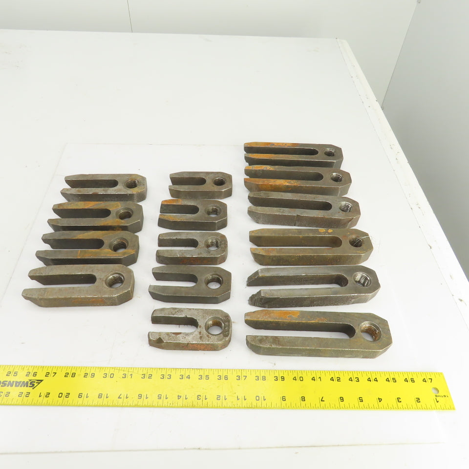 Machinist Strap Down U-Shaped Clamps W/1"-8 TPI Hole Misc. Sizes Lot Of 15