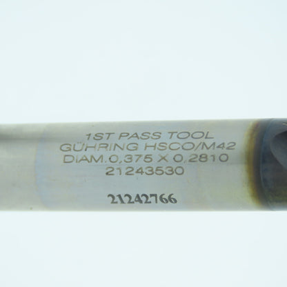 Guhring .375" x .2810" Subland Step Twist Drill Bit HSCo/M42 Lot of 10