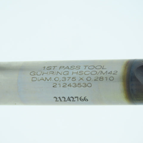 Guhring .375" x .2810" Subland Step Twist Drill Bit HSCo/M42 Lot of 10