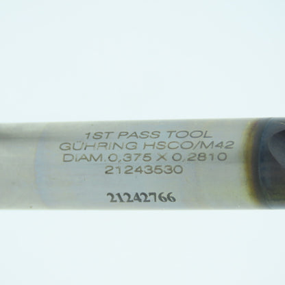 Guhring .375" x .2810" Subland Step Twist Drill Bit HSCo/M42 Lot of 10