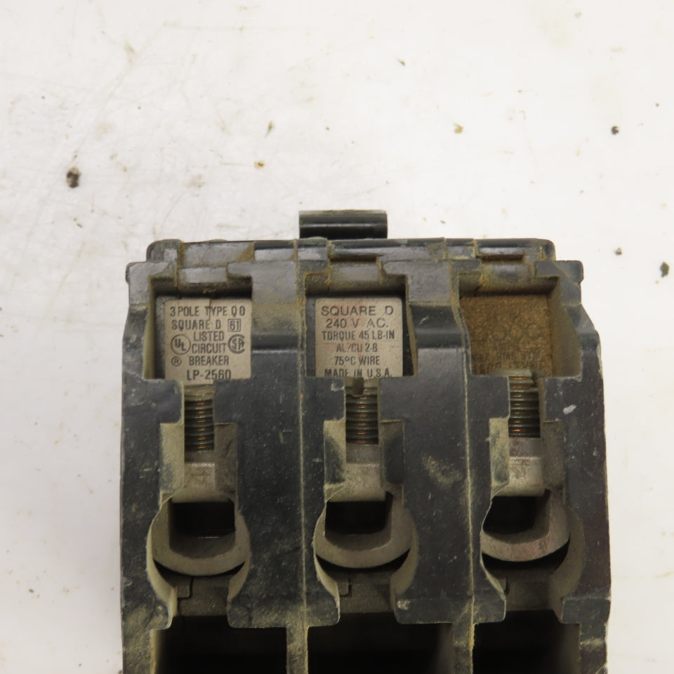 Square D Type QO 40A Plug-On Circuit Breaker 120/240VAC 3 Pole