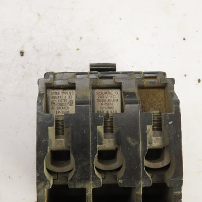 Square D Type QO 40A Plug-On Circuit Breaker 120/240VAC 3 Pole