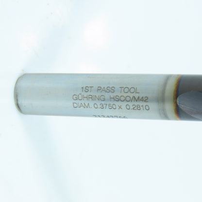 Guhring .375" x .2810" Subland Step Twist Drill Bit HSCo/M42 Lot of 4