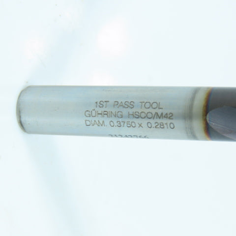 Guhring .375" x .2810" Subland Step Twist Drill Bit HSCo/M42 Lot of 4