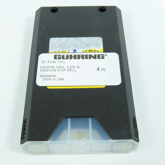 Guhring .375" x .2810" Subland Step Twist Drill Bit HSCo/M42 Lot of 4