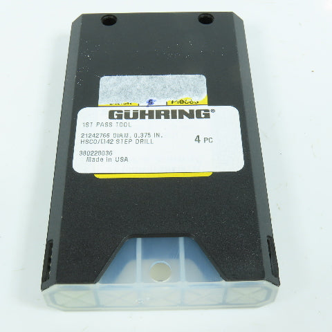 Guhring .375" x .2810" Subland Step Twist Drill Bit HSCo/M42 Lot of 4