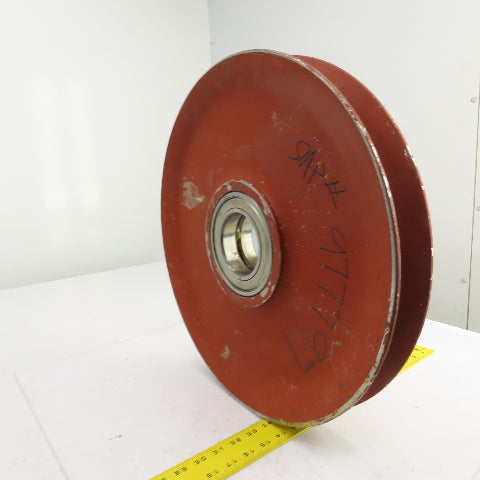 463mm OD Steel Cable Wire Rope Pulley W/Ball Bearing 80mm Bore