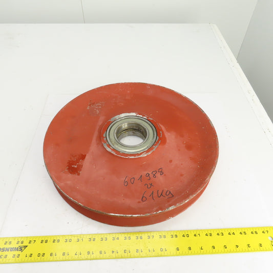 463mm OD Steel Cable Wire Rope Pulley W/Ball Bearing 80mm Bore