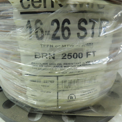 Cerrowire Brown TFFN or MTW- or AWM 16 AWG Stranded Copper Wire 600V 2500'