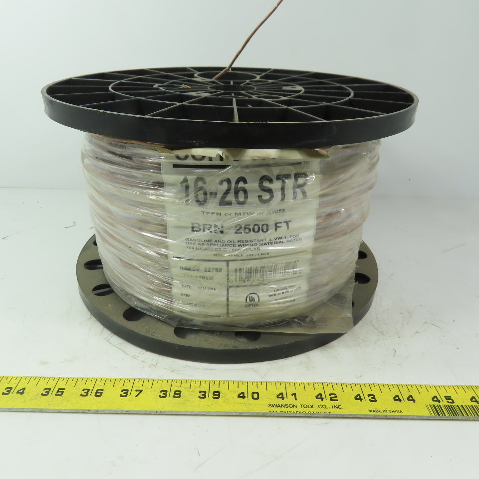 Cerrowire Brown TFFN or MTW- or AWM 16 AWG Stranded Copper Wire 600V 2500'