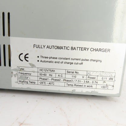 HC12V75AH 18VDC Fully Automatic Battery Charger 110V 1PH 0.11kW 7.5A
