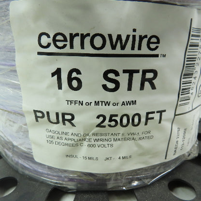 Cerrowire Purple TFFN or MTW- or AWM 16 AWG Stranded Copper Wire 600V 2500'