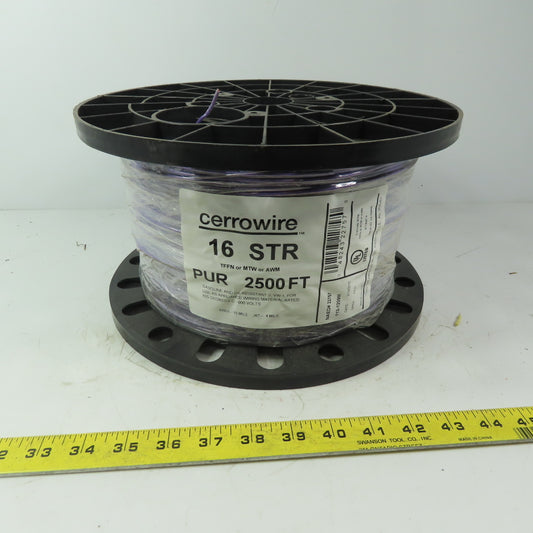 Cerrowire Purple TFFN or MTW- or AWM 16 AWG Stranded Copper Wire 600V 2500'