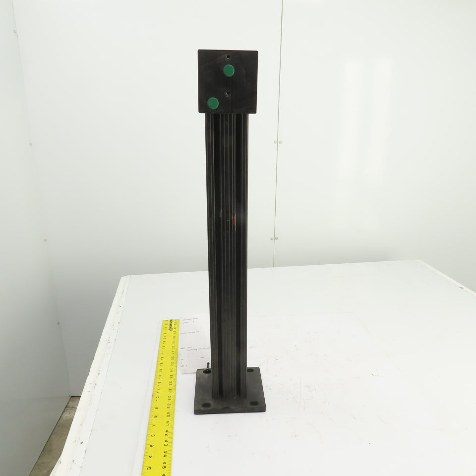 80/20 30/30 Black Extruded Aluminum Post Mount 77x76mm x 23-1/2" L W/Angle Plate
