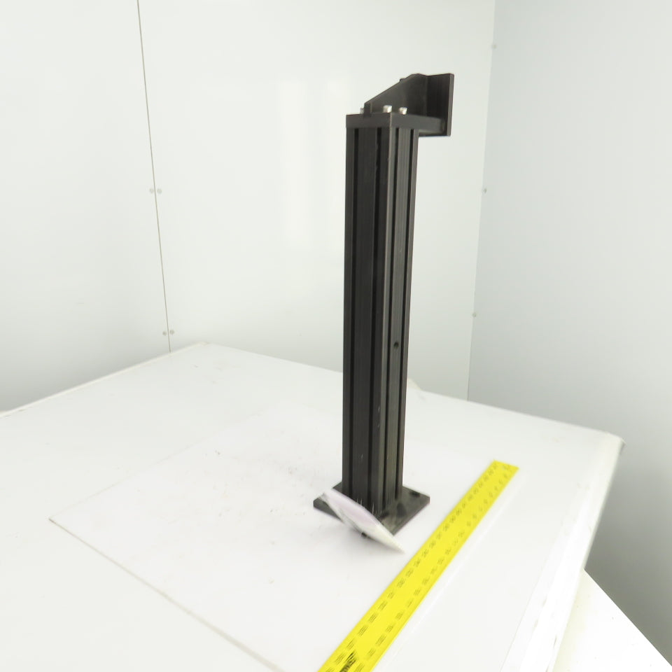 80/20 30/30 Black Extruded Aluminum Post Mount 77x76mm x 23-1/2" L W/Angle Plate