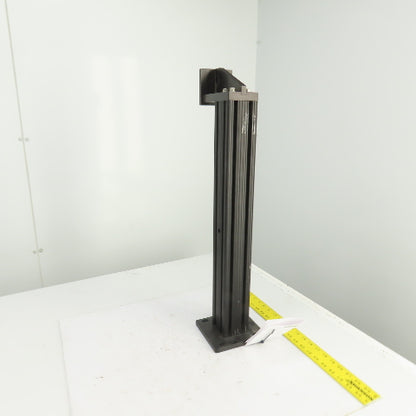 80/20 30/30 Black Extruded Aluminum Post Mount 77x76mm x 23-1/2" L W/Angle Plate