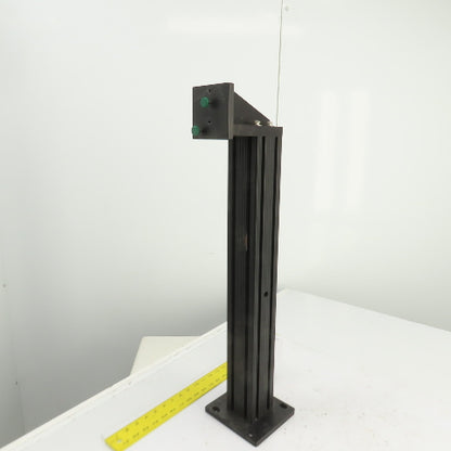 80/20 30/30 Black Extruded Aluminum Post Mount 77x76mm x 23-1/2" L W/Angle Plate