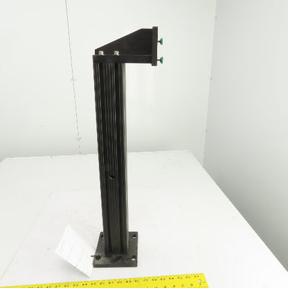 80/20 30/30 Black Extruded Aluminum Post Mount 77x76mm x 23-1/2" L W/Angle Plate