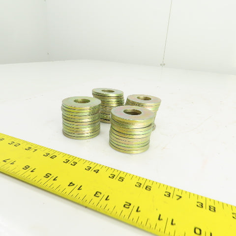 Gold Unicrome Plated Steel Washers 13/16" ID x 2" OD x 5/32" Thick Lot Of 44