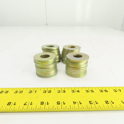 Gold Unicrome Plated Steel Washers 13/16" ID x 2" OD x 5/32" Thick Lot Of 44