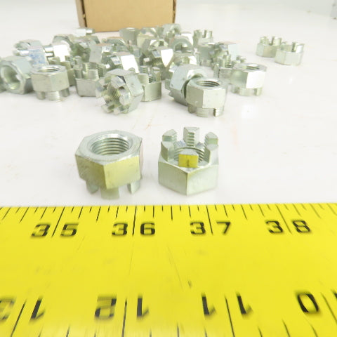 5/8"-11 Slotted Hex Castle Nut Zinc Plated Lot Of 40