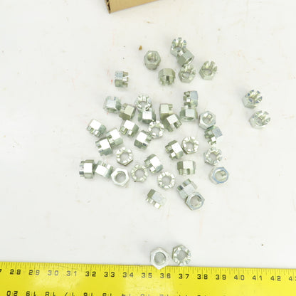 5/8"-11 Slotted Hex Castle Nut Zinc Plated Lot Of 40
