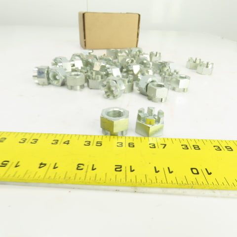 5/8"-11 Slotted Hex Castle Nut Zinc Plated Lot Of 40