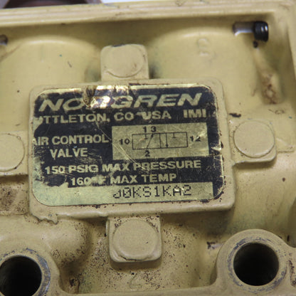 Norgren 00KS1KA2 2 Position Pneumatic Valve Air Pilot 150PSI 3/8" NPT