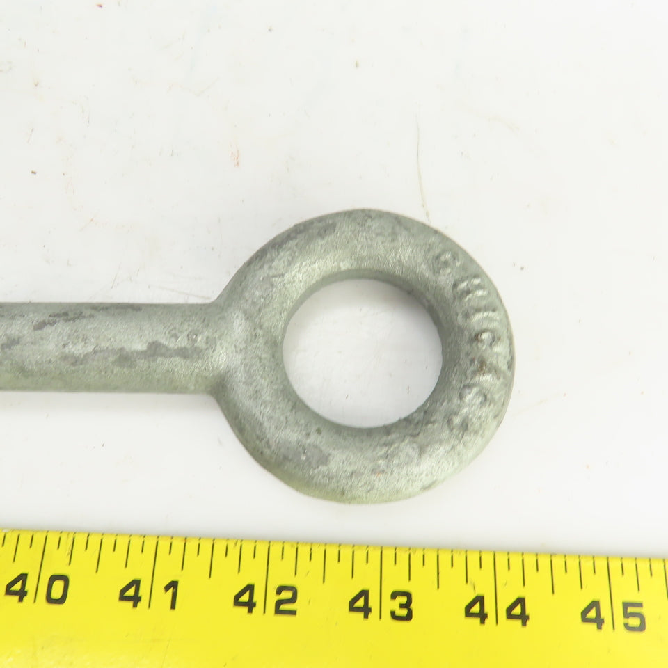 Chicago Forged Lifting Eye Bolt 3/4"-10 x 12" L 1.5" Hole Diameter USA Made