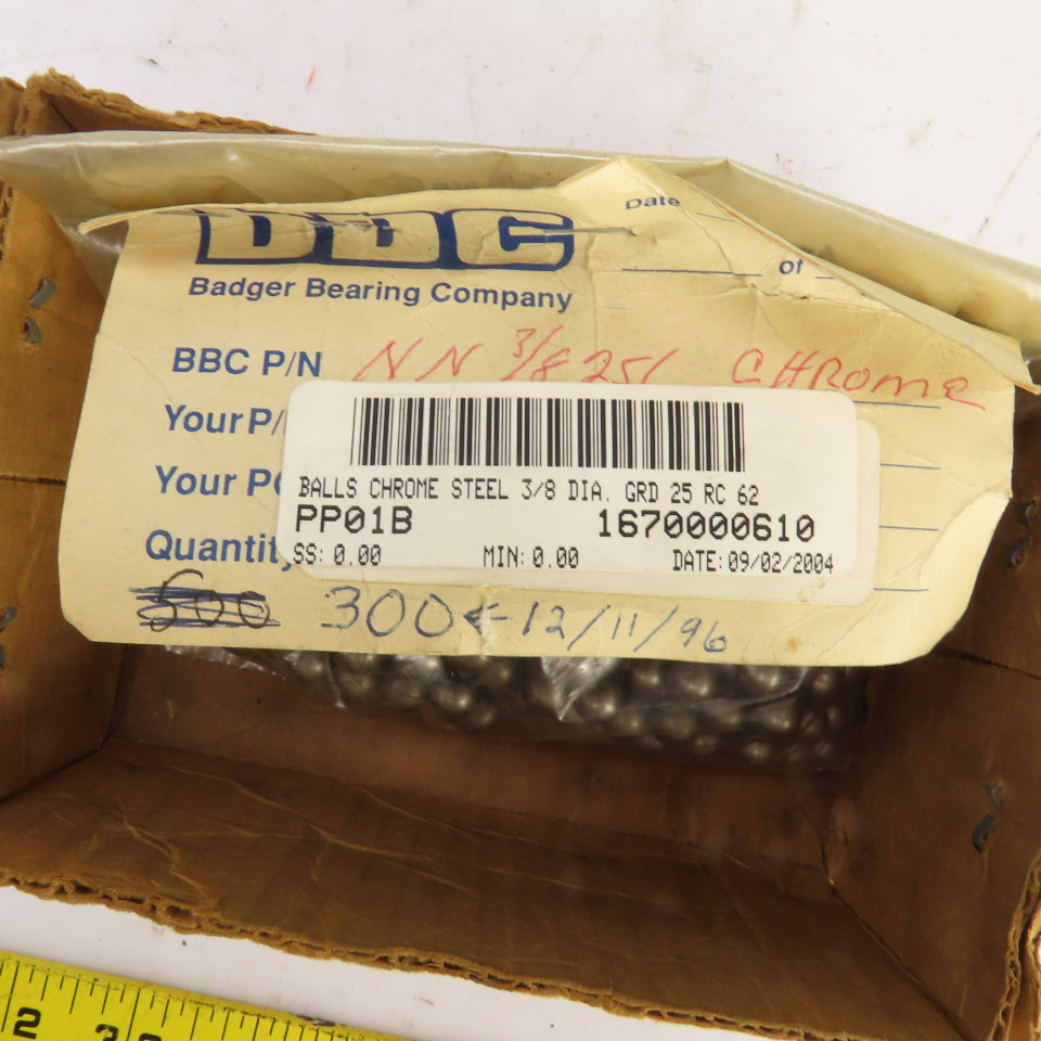 Badger Bearing Company 3/8" Chrome Steel Ball Bearings GRD 25 Lot Of 100