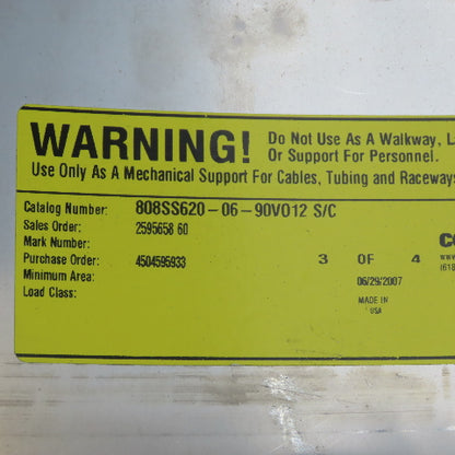 B-Line 808SS620-06-90V012 6" 316 Stainless Steel Cable Tray 90° Outside  Cover