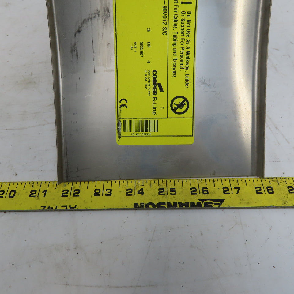 B-Line 808SS620-06-90V012 6" 316 Stainless Steel Cable Tray 90° Outside  Cover