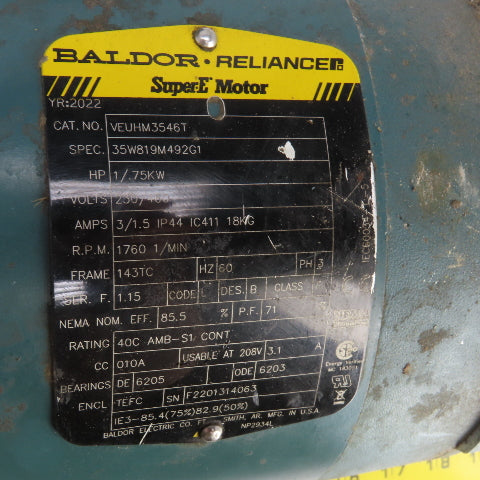 Tigear 17Q05R14 5:1 Ratio Right Hand Gear Reducer 1HP 230/460V 3PH 350RPM Output