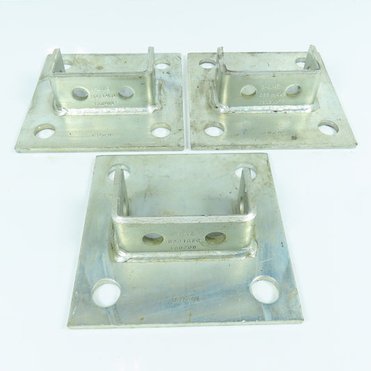 6" x 6" Post Base 1-5/8" x 1-5/8" Side By Side Channel Lot of 3