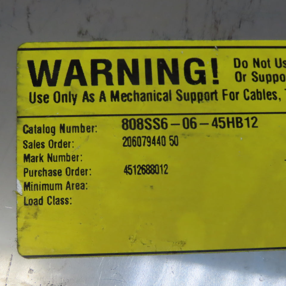 B-Line 808SS620-06-45HB12 SS Horizontal 45° 6" W Cable Tray Cover Lot of 2