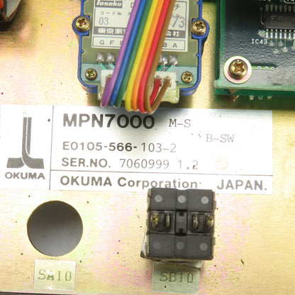 Okuma MPN7000 E0105-566-103-2 Vertical Machining Center Operator Control Panel