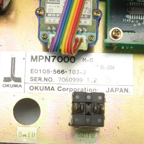 Okuma MPN7000 E0105-566-103-2 Vertical Machining Center Operator Control Panel