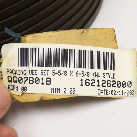 5-5/8" ID x 6-5/8" OD WV Style Vee Packing 14 Ring 2 Top Lot Of 16