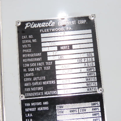 Pinnacle WBSC-3 70" Wide x 20" Deep 3 Door Merchandiser Refrigerator Glass Front