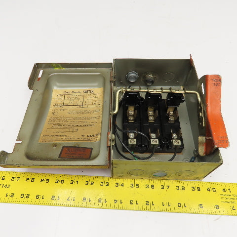 Gould JF321 30A 240V 3Ph Fused Safety Switch Disconnect
