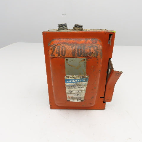 Gould JF321 30A 240V 3Ph Fused Safety Switch Disconnect