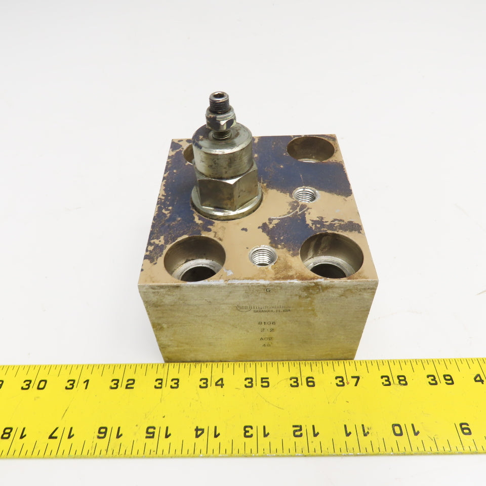 Sun Hydraulics 8106 Aluminum Manifold Block W/ 8109 Cartridge Valve