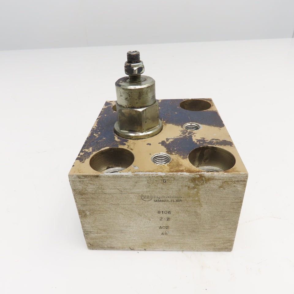 Sun Hydraulics 8106 Aluminum Manifold Block W/ 8109 Cartridge Valve