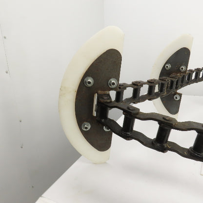 115" OAL x 16-1/4" W Cleated Crescent Conveyor Drag Chain W/CAN-AK Chain