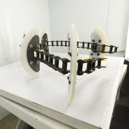 115" OAL x 16-1/4" W Cleated Crescent Conveyor Drag Chain W/CAN-AK Chain