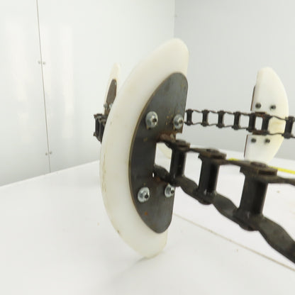 115" OAL x 16-1/4" W Cleated Crescent Conveyor Drag Chain W/CAN-AK Chain