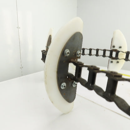 115" OAL x 16-1/4" W Cleated Crescent Conveyor Drag Chain W/CAN-AK Chain
