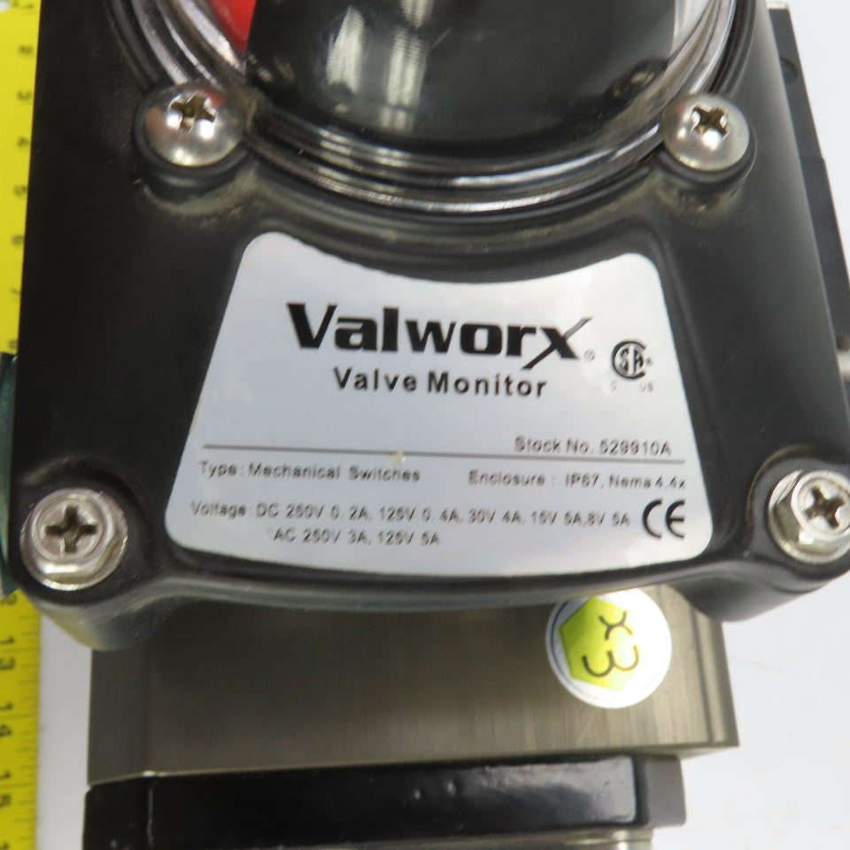 Valworx 530185 AP085 Pneumatic Actuator 120PSI W/Valve Monitor & 2" Valve