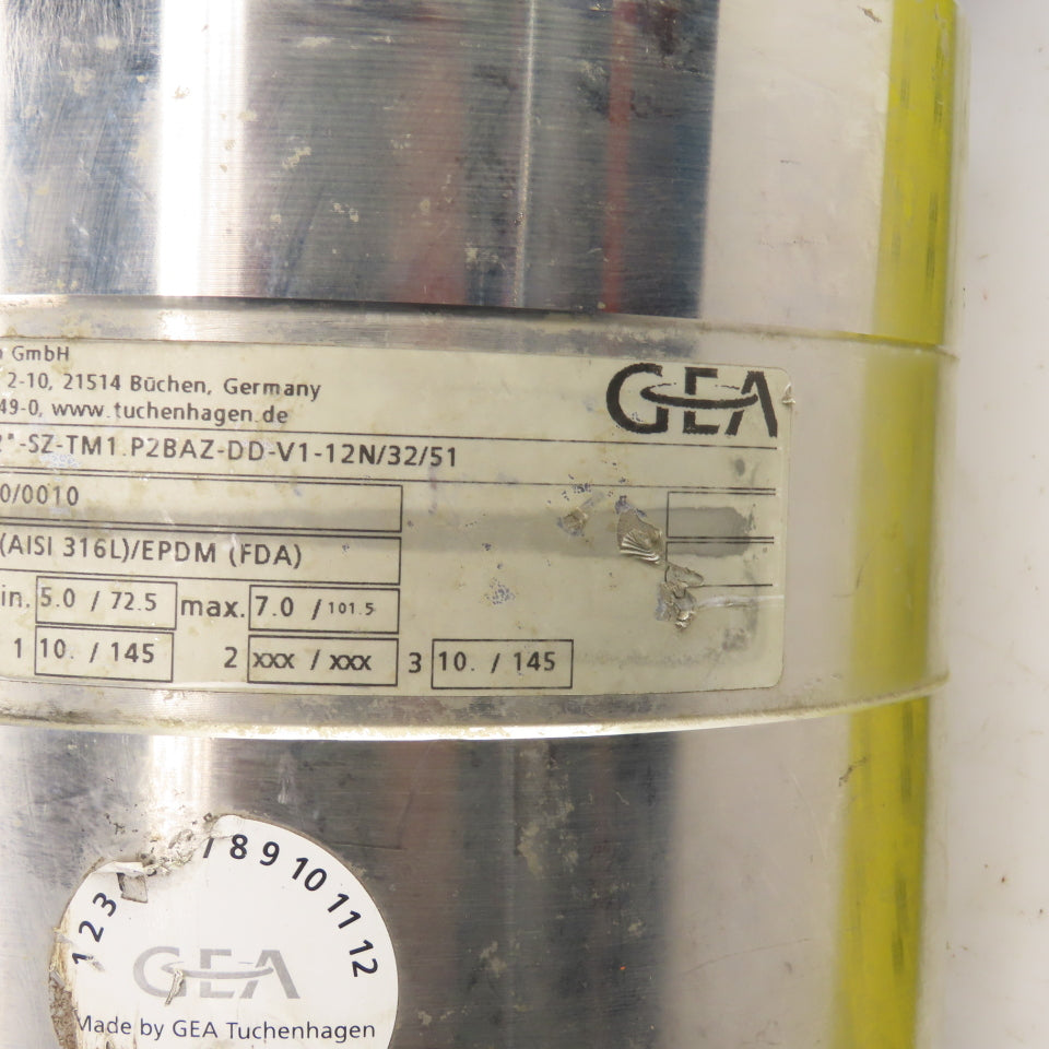 GEA Tuchenhagen RC-OD2"-SZ-TM1.P2BAZ-DD-V1 Stainless 2" Seat Valve W/Actuator