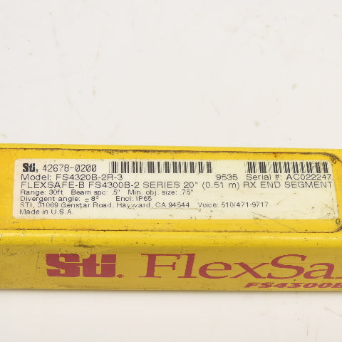 STI FS4320B-2R-3 FlexSafe Safety Light Curtain Receiver 508mm